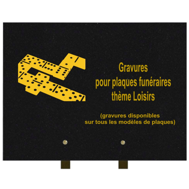 PLAQUE FUNÉRAIRE 30X40 LOISIRS GRANIT SUR PIEDS