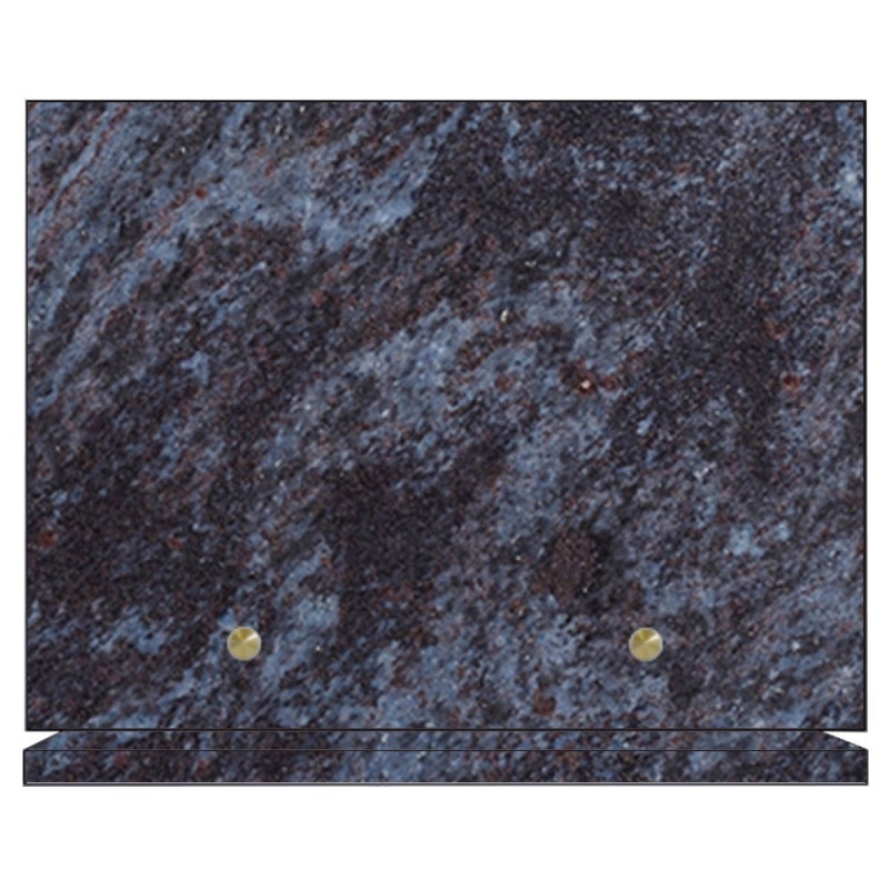 PLAQUE FUNÉRAIRE 20X30 GRANIT SUR SOCLE MASS BLUE