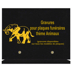 PLAQUE FUNÉRAIRE 20X30 ANIMAUX GRANIT SUR SOCLE