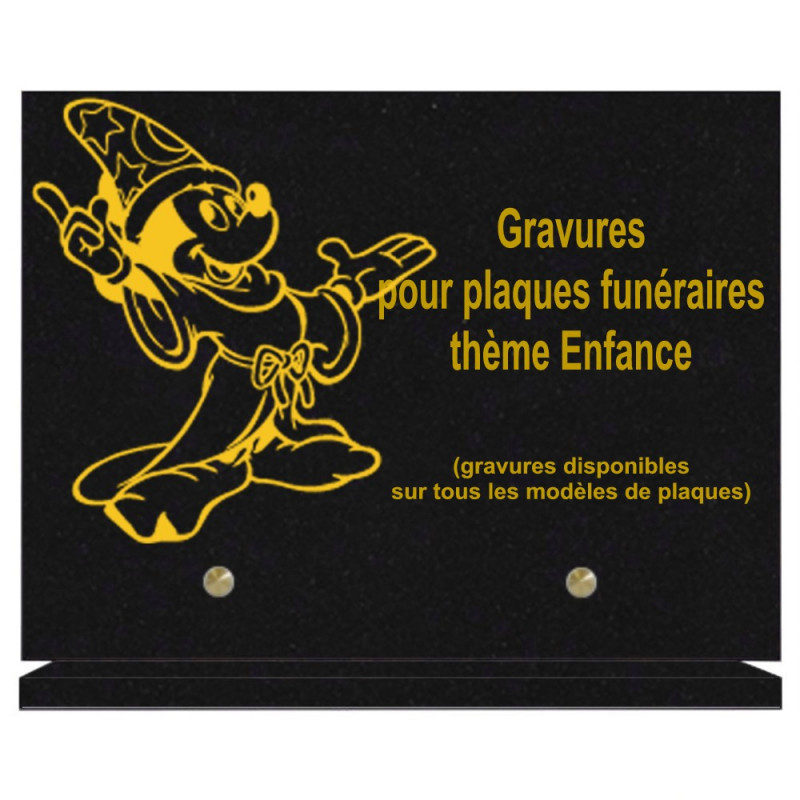 PLAQUE FUNÉRAIRE 20X30 ENFANCE GRANIT SUR SOCLE