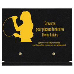 PLAQUE FUNÉRAIRE 20X30 LOISIRS GRANIT SUR SOCLE