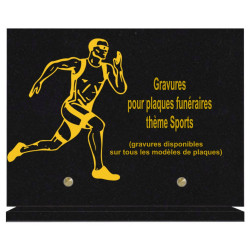 PLAQUE FUNÉRAIRE 20X30 SPORTS GRANIT SUR SOCLE