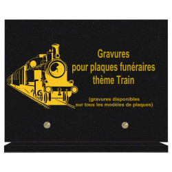 PLAQUE FUNÉRAIRE 20X30 TRAINS GRANIT SUR SOCLE