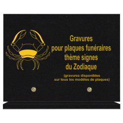 PLAQUE FUNÉRAIRE 20X30 SIGNES DU ZODIAQUE GRANIT SUR SOCLE