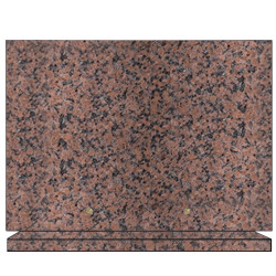 PLAQUE FUNÉRAIRE 25X35 GRANIT ROSE CLARTÉ SUR SOCLE