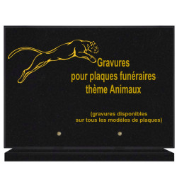 PLAQUE FUNÉRAIRE 25X35 ANIMAUX GRANIT SUR SOCLE