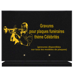 PLAQUE FUNÉRAIRE 25X35 CÉLÉBRITÉS GRANIT SUR SOCLE