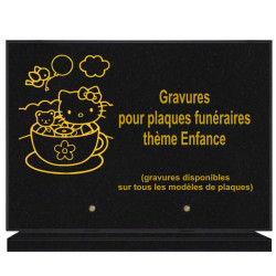 PLAQUE FUNÉRAIRE 25X35 ENFANCE GRANIT SUR SOCLE