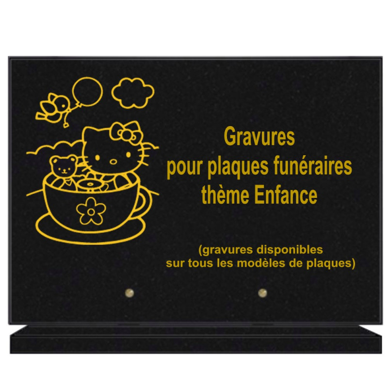 PLAQUE FUNÉRAIRE 25X35 ENFANCE GRANIT SUR SOCLE