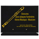 PLAQUE FUNÉRAIRE 25X35 MUSIQUE MUSICIEN GRANIT SUR SOCLE