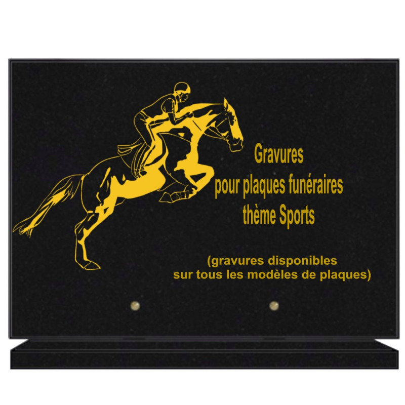 PLAQUE FUNÉRAIRE 20X30 SPORTS GRANIT SUR SOCLE