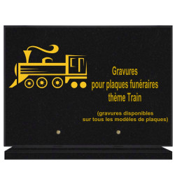 PLAQUE FUNÉRAIRE 20X30 CHEMIN DE FER GRANIT SUR SOCLE