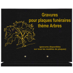 PLAQUE FUNÉRAIRE 30X40 SUR SOCLE GRANIT ARBRES