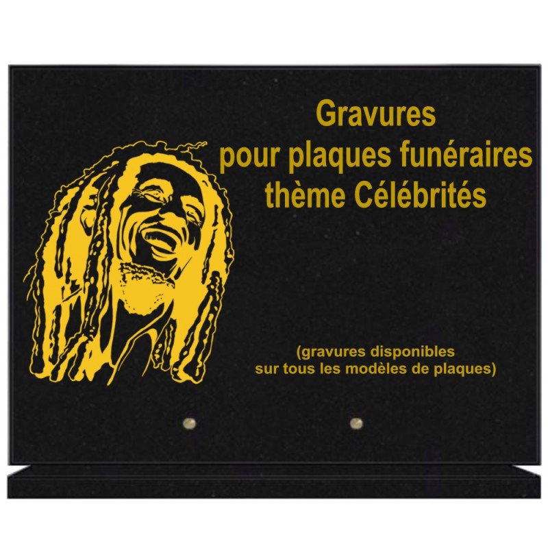 PLAQUE FUNÉRAIRE 30X40 SUR SOCLE GRANIT CÉLÉBRITÉS