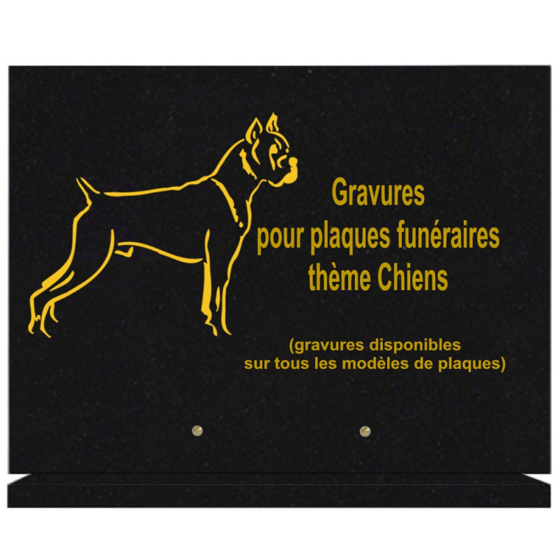 PLAQUE FUNÉRAIRE 30X40 SUR SOCLE GRANIT CHIENS