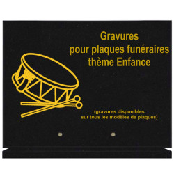 PLAQUE FUNÉRAIRE 30X40 SUR SOCLE GRANIT ENFANCE