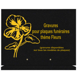 PLAQUE FUNÉRAIRE 30X40 SUR SOCLE GRANIT FLEURS