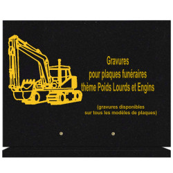 PLAQUE FUNÉRAIRE 30X40 SUR SOCLE GRANIT POIDS LOURDS ET ENGINS