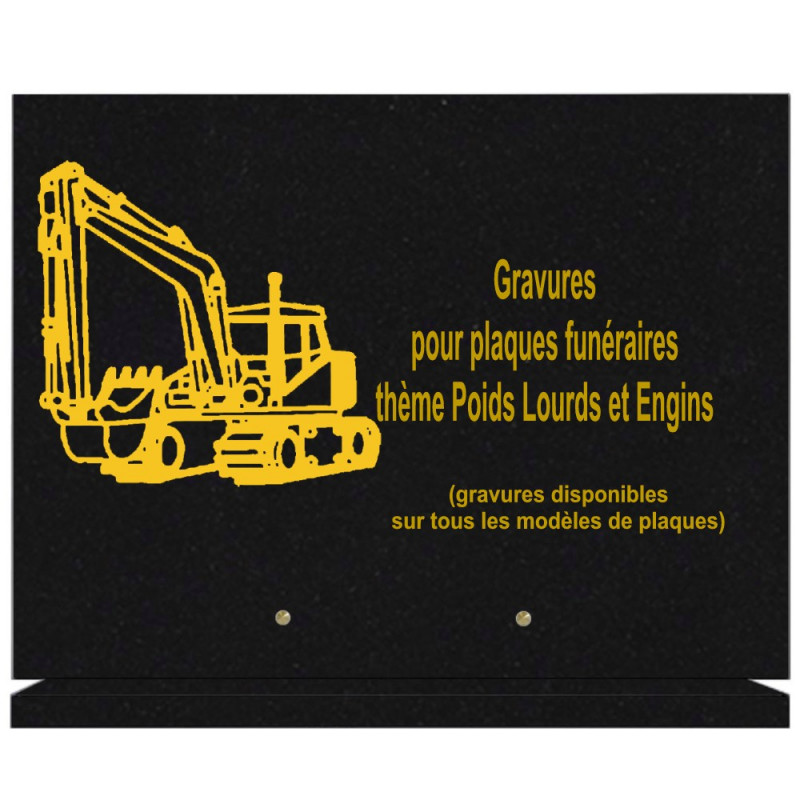 PLAQUE FUNÉRAIRE 30X40 SUR SOCLE GRANIT POIDS LOURDS ET ENGINS