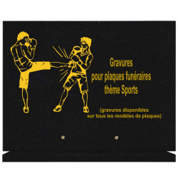 PLAQUE FUNÉRAIRE 30X40 SUR SOCLE GRANIT SPORTS