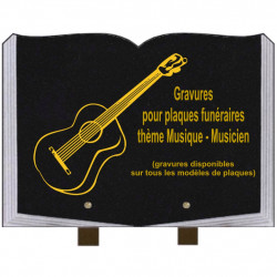 PLAQUE FUNÉRAIRE 25X35 LIVRE GRAVURES MUSICIENS MUSIQUE SUR PIEDS