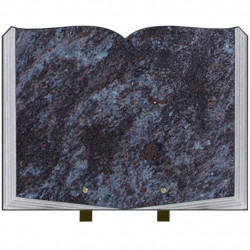 PLAQUE FUNÉRAIRE 30X40 LIVRE SUR PIEDS GRANIT MASS BLUE