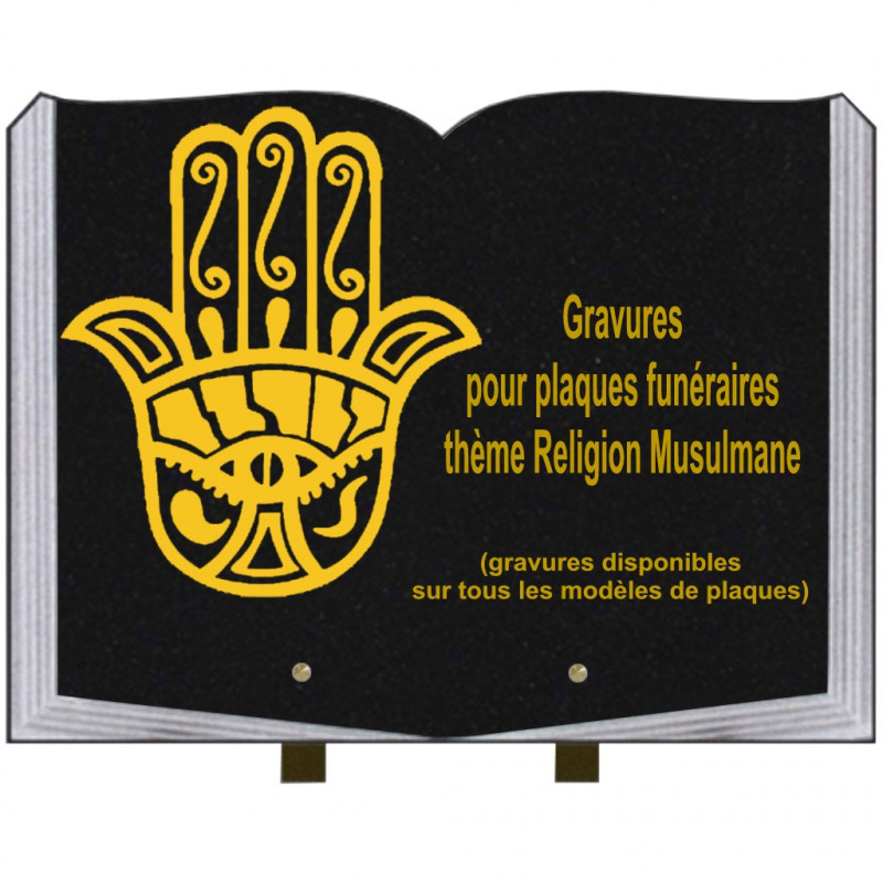 PLAQUE FUNÉRAIRE 30X40 LIVRE SUR PIEDS THÈME RELIGIONS