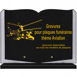 PLAQUE FUNÉRAIRE 25X35 LIVRE SOCLE AVIATION