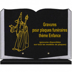 PLAQUE FUNÉRAIRE 25X35 LIVRE SOCLE ENFANCE