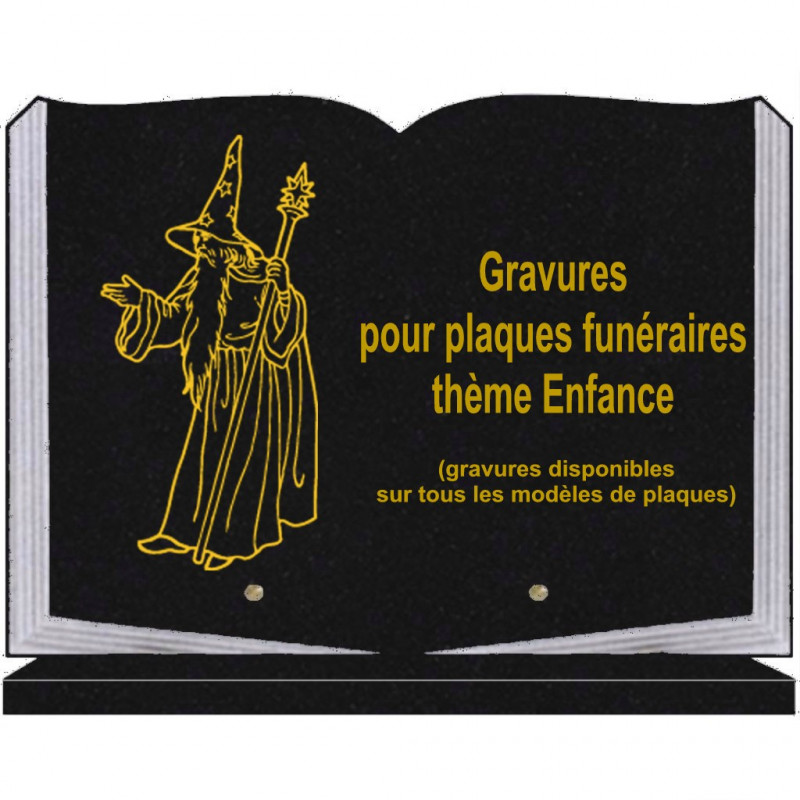 PLAQUE FUNÉRAIRE 25X35 LIVRE SOCLE ENFANCE