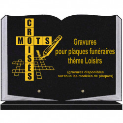 PLAQUE FUNÉRAIRE 25X35 LIVRE SOCLE LOISIRS