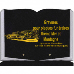 PLAQUE FUNÉRAIRE 25X35 LIVRE SOCLE MER ET MONTAGNE