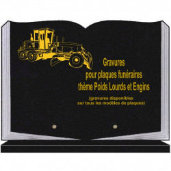 PLAQUE FUNÉRAIRE 25X35 LIVRE SOCLE POIDS LOURDS ET ENGINS