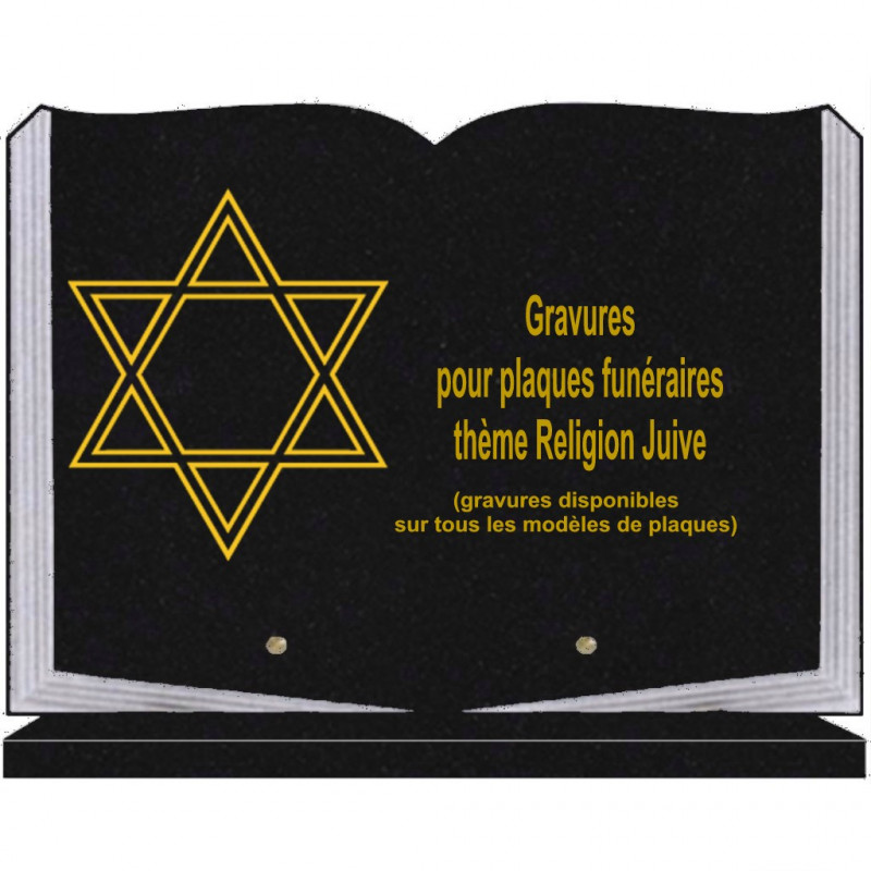 PLAQUE FUNÉRAIRE 25X35 LIVRE SOCLE RELIGIONS