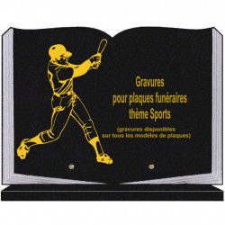 PLAQUE FUNÉRAIRE 25X35 LIVRE SOCLE SPORTS