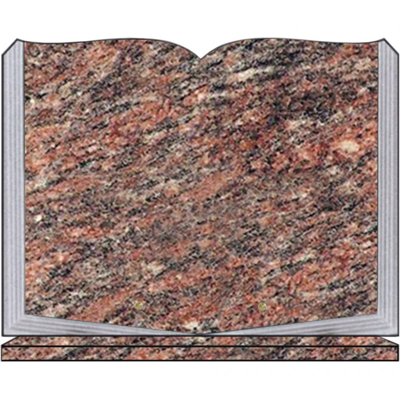 PLAQUE FUNÉRAIRE 30X40 LIVRE SUR SOCLE GRANIT ROSE D'ALVA