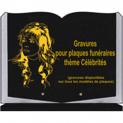 PLAQUE FUNÉRAIRE 30X40 LIVRE SUR SOCLE GRANIT CÉLÉBRITÉS