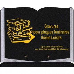 PLAQUE FUNÉRAIRE 30X40 LIVRE SUR SOCLE GRANIT LOISIRS