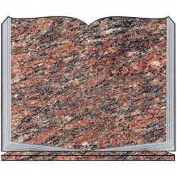 PLAQUE FUNÉRAIRE 35X45 LIVRE SUR SOCLE GRANIT ROSE D'ALVA