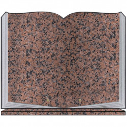 PLAQUE FUNÉRAIRE 35X45 LIVRE SUR SOCLE GRANIT ROSE CLARTÉ