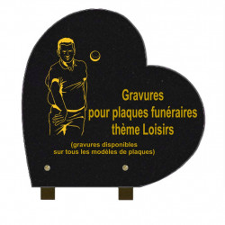 PLAQUE FUNÉRAIRE 30X30 COEUR GRANIT SUR PIEDS LOISIRS