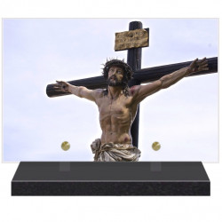 PLAQUE FUNÉRAIRE CHRIST EN CROIX RELIGION 20 cm X 30 cm FPF6425