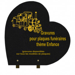 PLAQUE FUNÉRAIRE 40X40 COEUR GRANIT SUR PIEDS ENFANCE