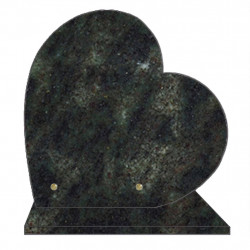 PLAQUE FUNÉRAIRE 30X30 COEUR GRANIT VERT TROPICAL SUR SOCLE