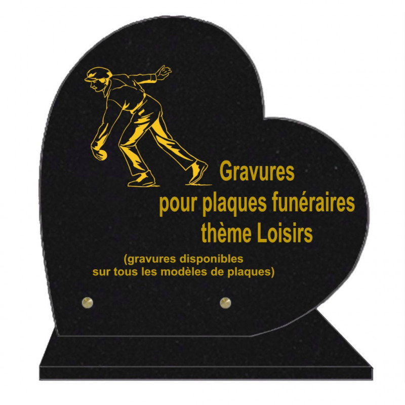 PLAQUE FUNÉRAIRE 30X30 COEUR SUR SOCLE GRAVURE LOISIRS