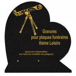 PLAQUE FUNÉRAIRE 40X40 COEUR GRANIT LOISIRS SUR SOCLE