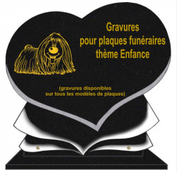 PLAQUE FUNÉRAIRE COEUR GRANIT ENFANCE SUR SOCLE