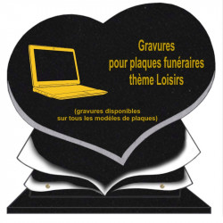 PLAQUE FUNÉRAIRE COEUR GRANIT LOISIRS SUR SOCLE