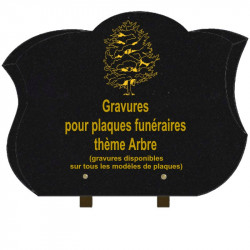 PLAQUE FUNÉRAIRE CHANFREINÉE GRANIT SUR PIEDS ARBRES