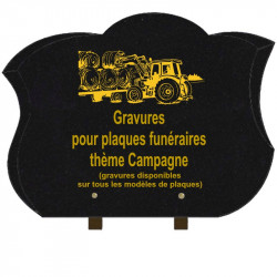 PLAQUE FUNÉRAIRE CHANFREINÉE GRANIT SUR PIEDS CAMPAGNE